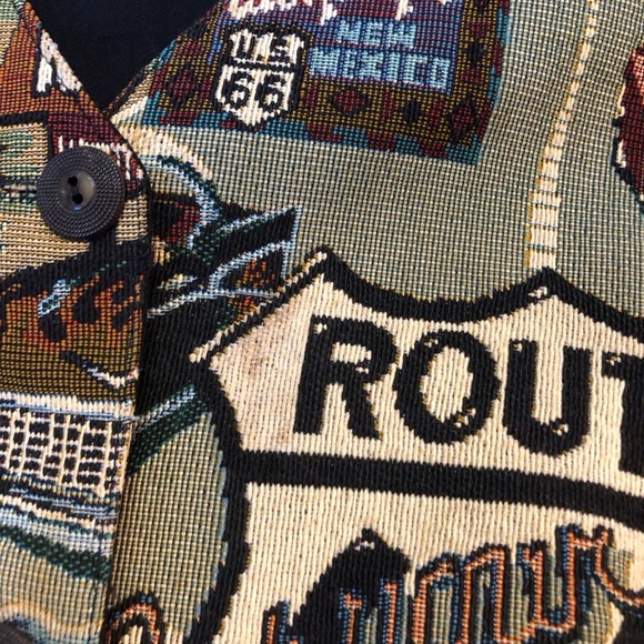 Vintage Venezia Jeans Route 66 Tapestry Style Vest Size 18/20 - Picture 7 of 10